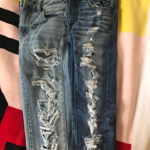 American Eagle ripped jeggings size 00